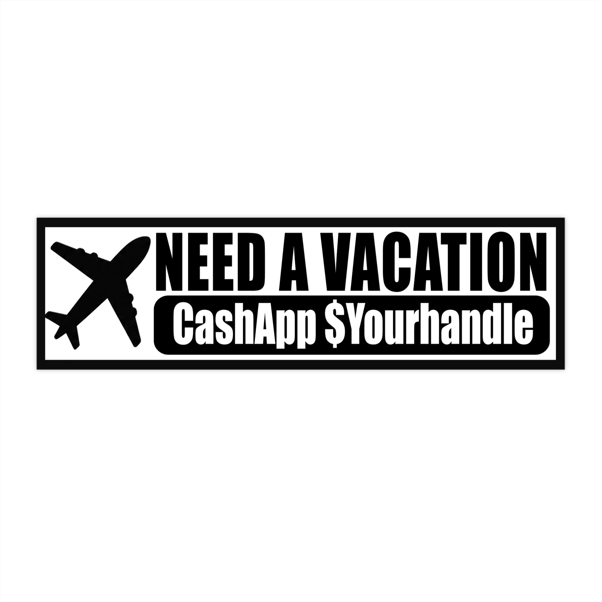 Need a Vacation Bumper Sticker - Waterproof Vinyl Car Decal for gig-workers & Delivery drivers