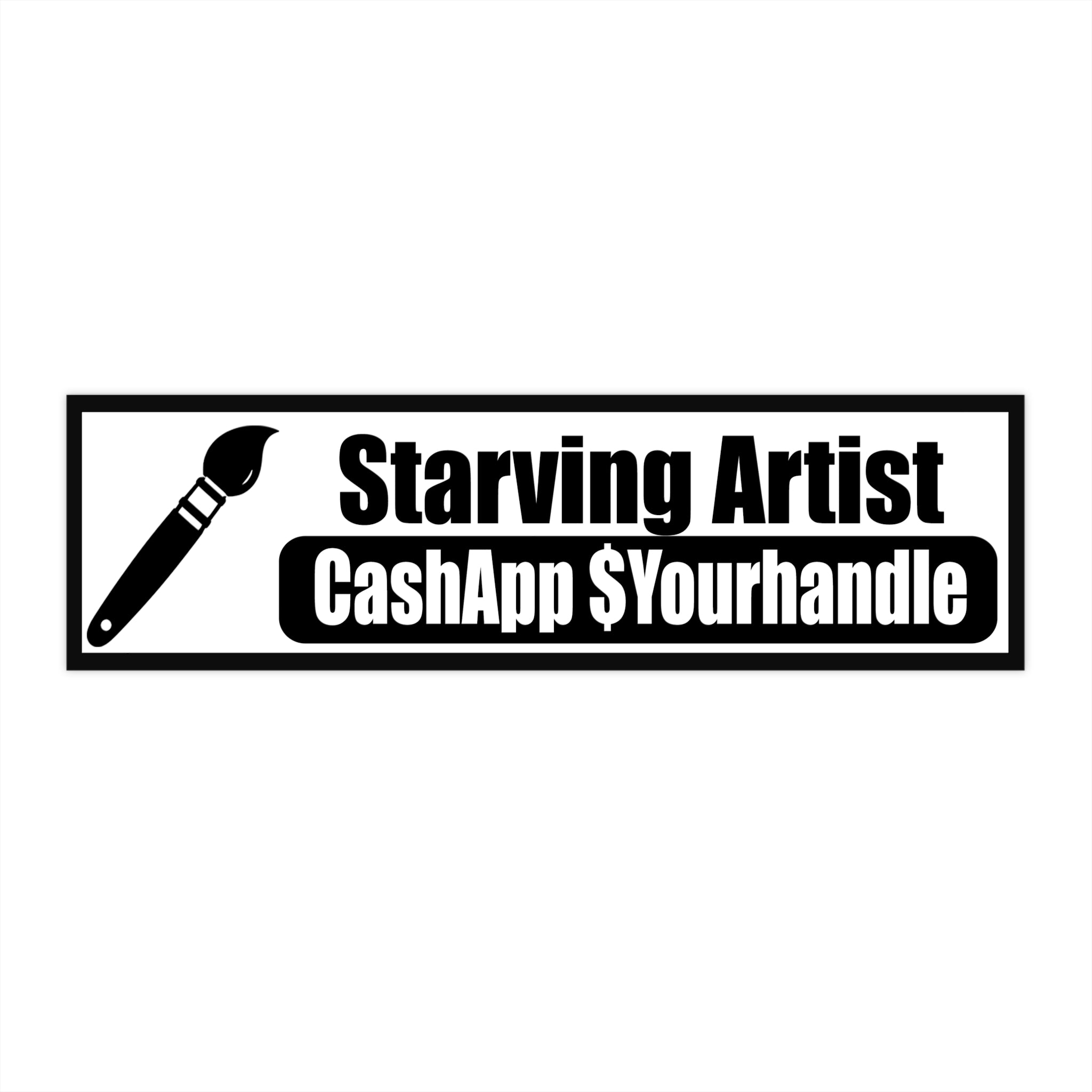 Starving Artist Bumper Sticker – Waterproof Vinyl Car Decal for gig-workers & Delivery drivers